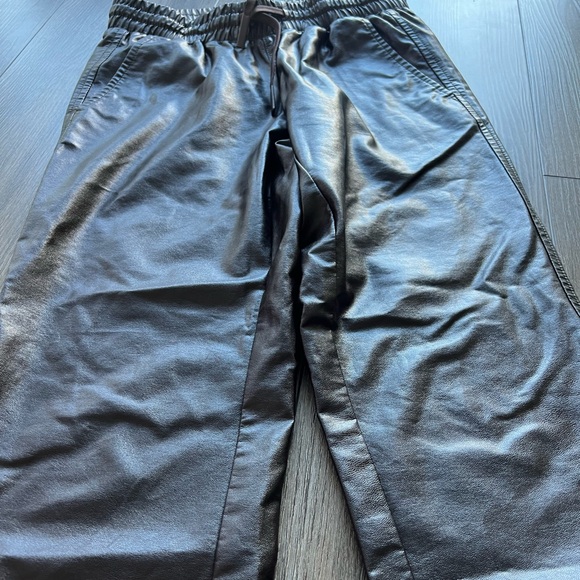 Zara leather joggers / pants size XS - Picture 6 of 7